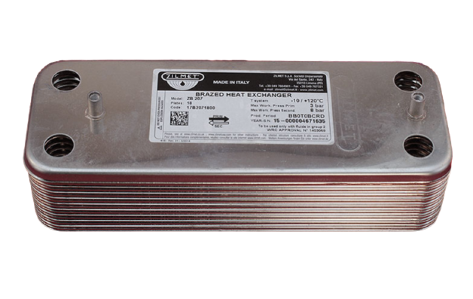 Пластинчатый теплообменник Zilmet ZB 207 (INOX AISI 316L) 18 пластин