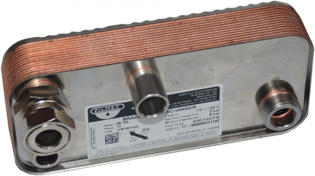 Пластинчатый теплообменник Zilmet ZB 195 (INOX AISI 316L) 14 пластин