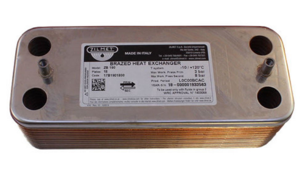 Пластинчатый теплообменник Zilmet ZB 190 (INOX AISI 316L) 18 пластин