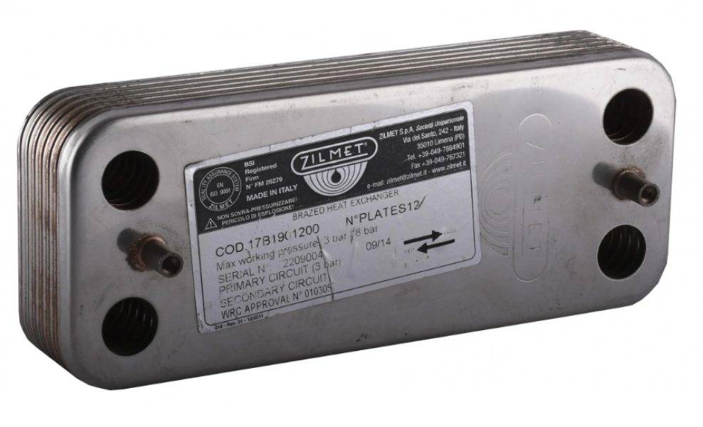 Пластинчатый теплообменник Zilmet ZB 190 (INOX AISI 316L) 12 пластин