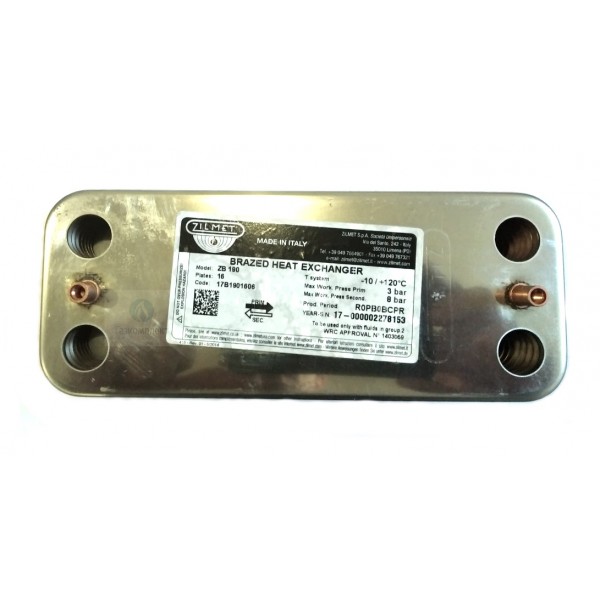 Пластинчатый теплообменник Zilmet ZB 190 (INOX AISI 316L) 16 пластин