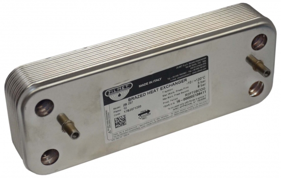 Пластинчатый теплообменник Zilmet ZB 207 (INOX AISI 316L) 12 пластин